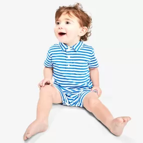 Baby polo shortie in mini stripe