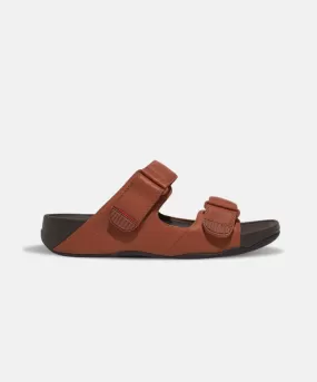 FitFlop Gogh Moc Leather Slides Brown