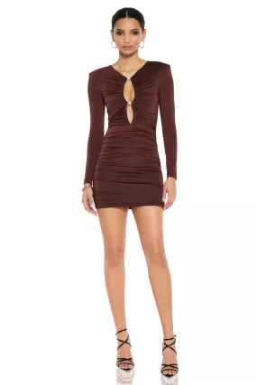 Nookie Clique Mini Dress - Cocoa