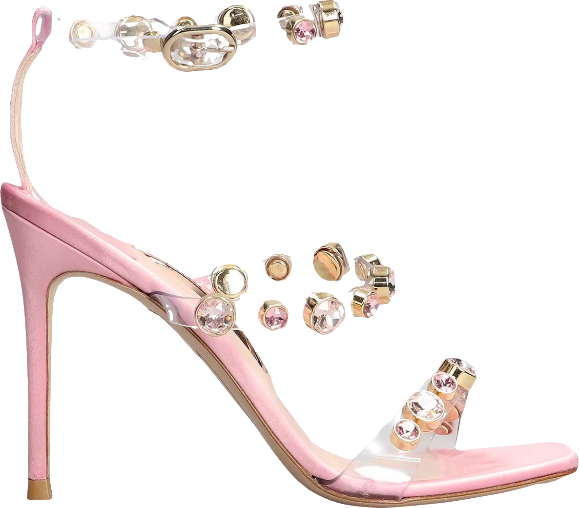 Sophia Webster Rose Pink Crystal Embellished  Heeled Sandals Bnib UK 8 EU 41 👠