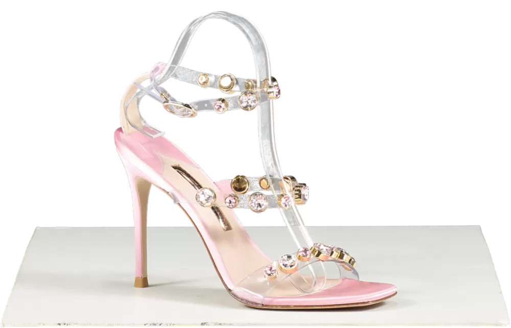 Sophia Webster Rose Pink Crystal Embellished  Heeled Sandals Bnib UK 8 EU 41 👠